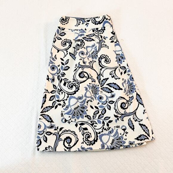 Ann Taylor Loft Printed Skirt Paisley Flower Pleated A-Line SZ8P - Picture 4 of 4